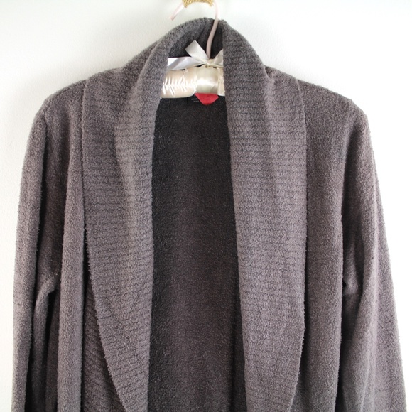 Barefoot Dreams Cozychic Lite Taupe Brown Circle Sweater Cardigan M - Picture 2 of 5